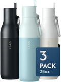 Flippin' Good Gift Set - 3x LARQ Bottles Flip Top 25oz - Insulated Stainless Steel Water Bottles With Straw | Thermos, BPA Free | Keep Drinks Cold for 24 Hour