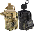 Battle Bottle - Half Gallon Insulated Water Bottle with Paracord Handle - 64 oz Stainless Steel Water Jug with Two Rugged, Removable Sleeves for Keys, Wallet & Phone (Camo Sleeves Bundle)