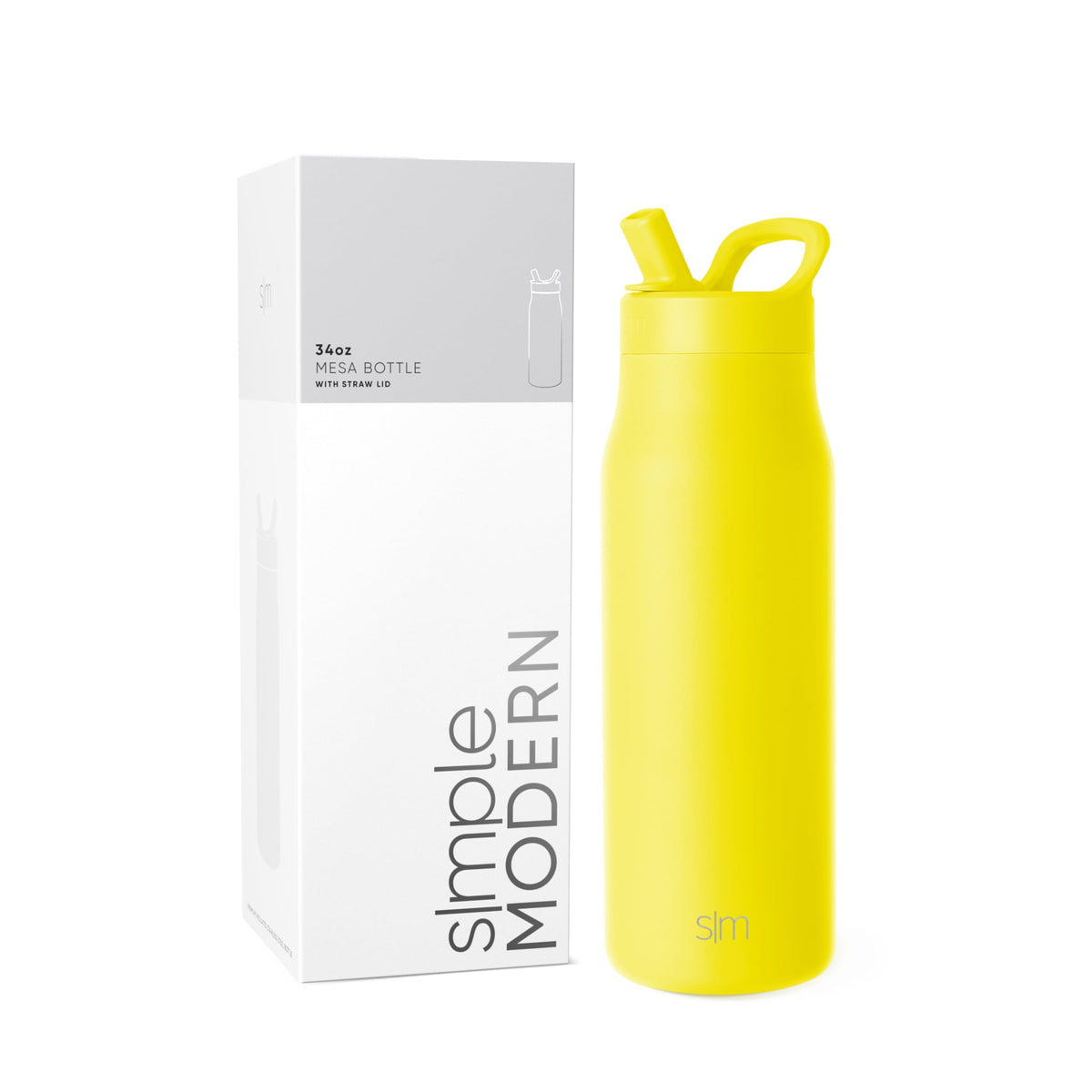 Simple Modern Insulated Water Bottle with Manual Straw | 24oz | Black
