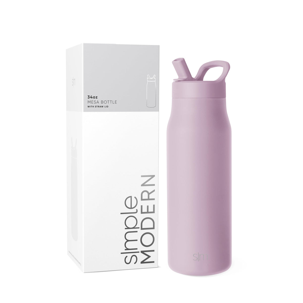 Simple Modern Insulated Water Bottle with Manual Straw | 24oz | Black