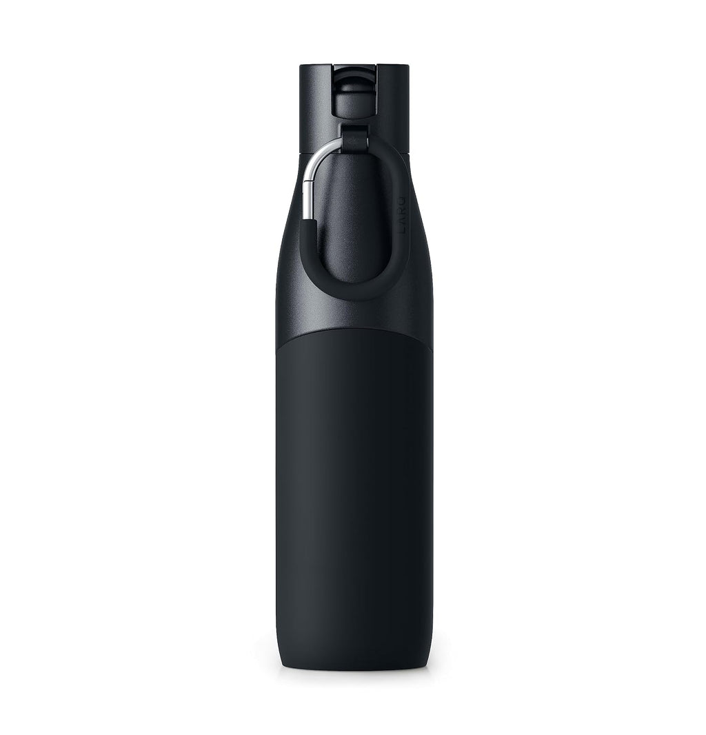 LARQ Bottle Movement Filtered - Lightweight Non-Insulated Stainless Steel Water Bottle BPA Free with Nano Zero Technology and Long-Lasting Filters, Black/Onyx, 32oz
