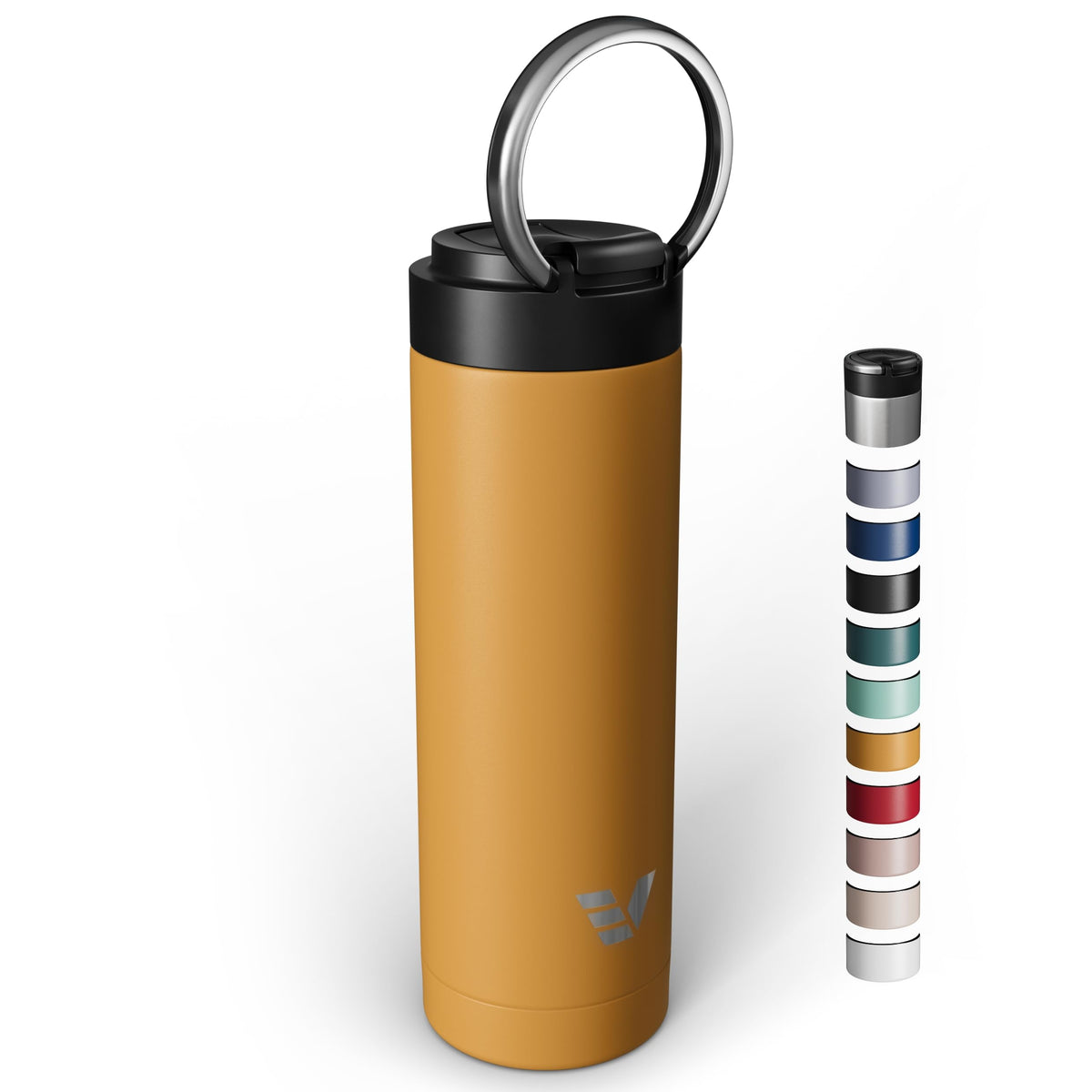 Maxi Stainless Steel Water Bottle 26oz - Double wall vacuum insulated | Integrated carry handle | leak proof flip top lid | Lightweight & stylish - Black