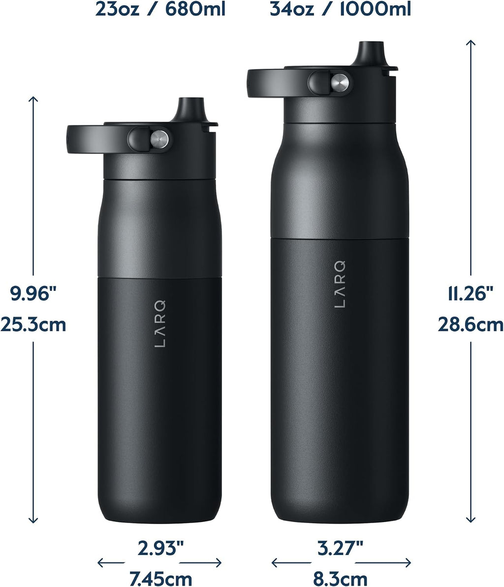 LARQ Summer Swig Set: Bottle Swig Top 23oz Obsidian Black Filter Straw