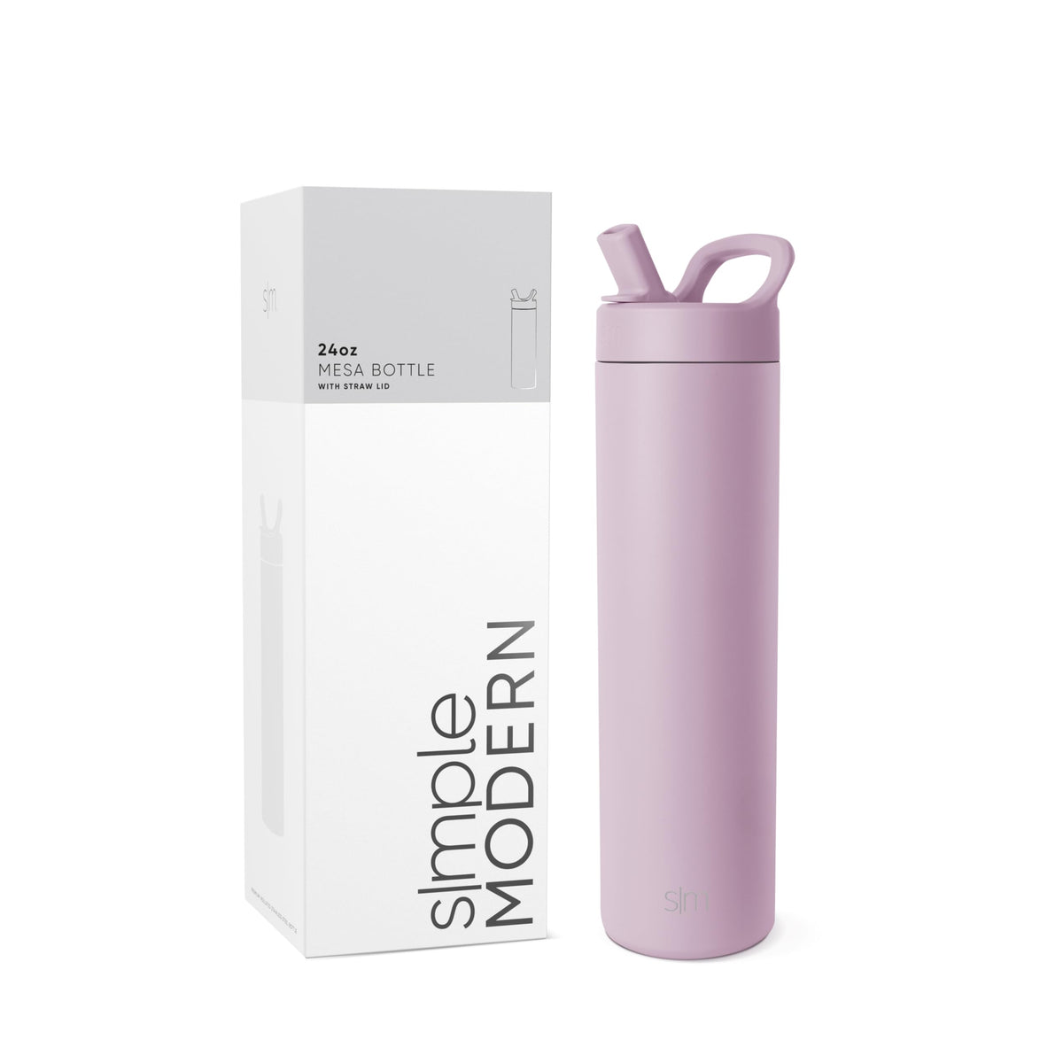Simple Modern Insulated Water Bottle with Manual Straw | 24oz | Black