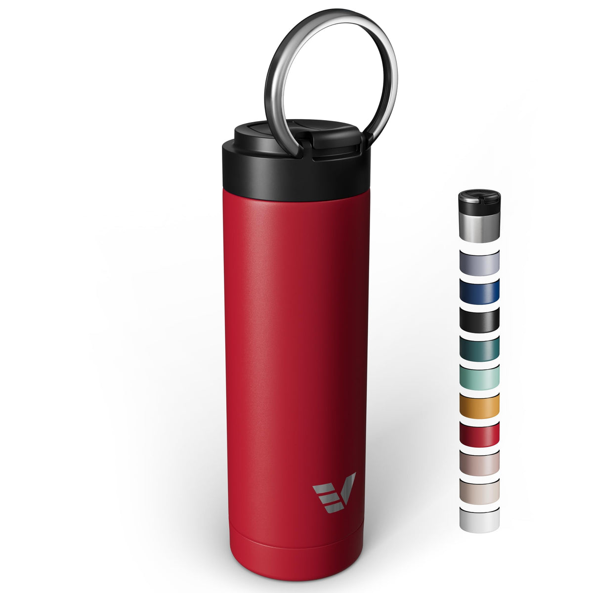 Maxi Stainless Steel Water Bottle 26oz - Double wall vacuum insulated | Integrated carry handle | leak proof flip top lid | Lightweight & stylish - Black