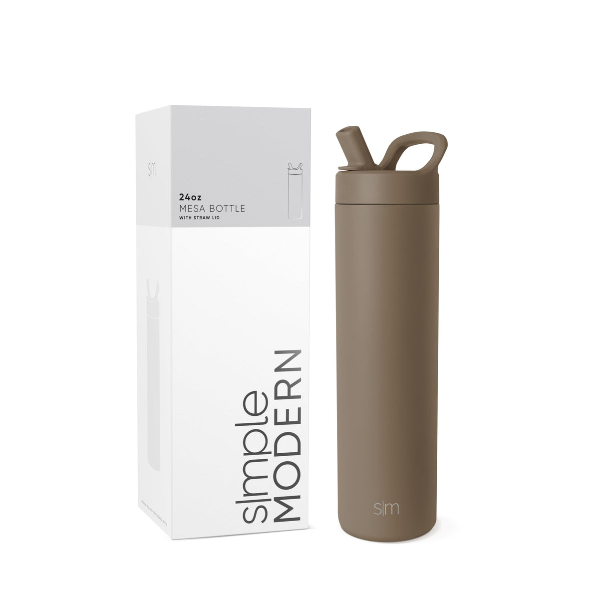 Simple Modern Insulated Water Bottle with Manual Straw | 24oz | Black