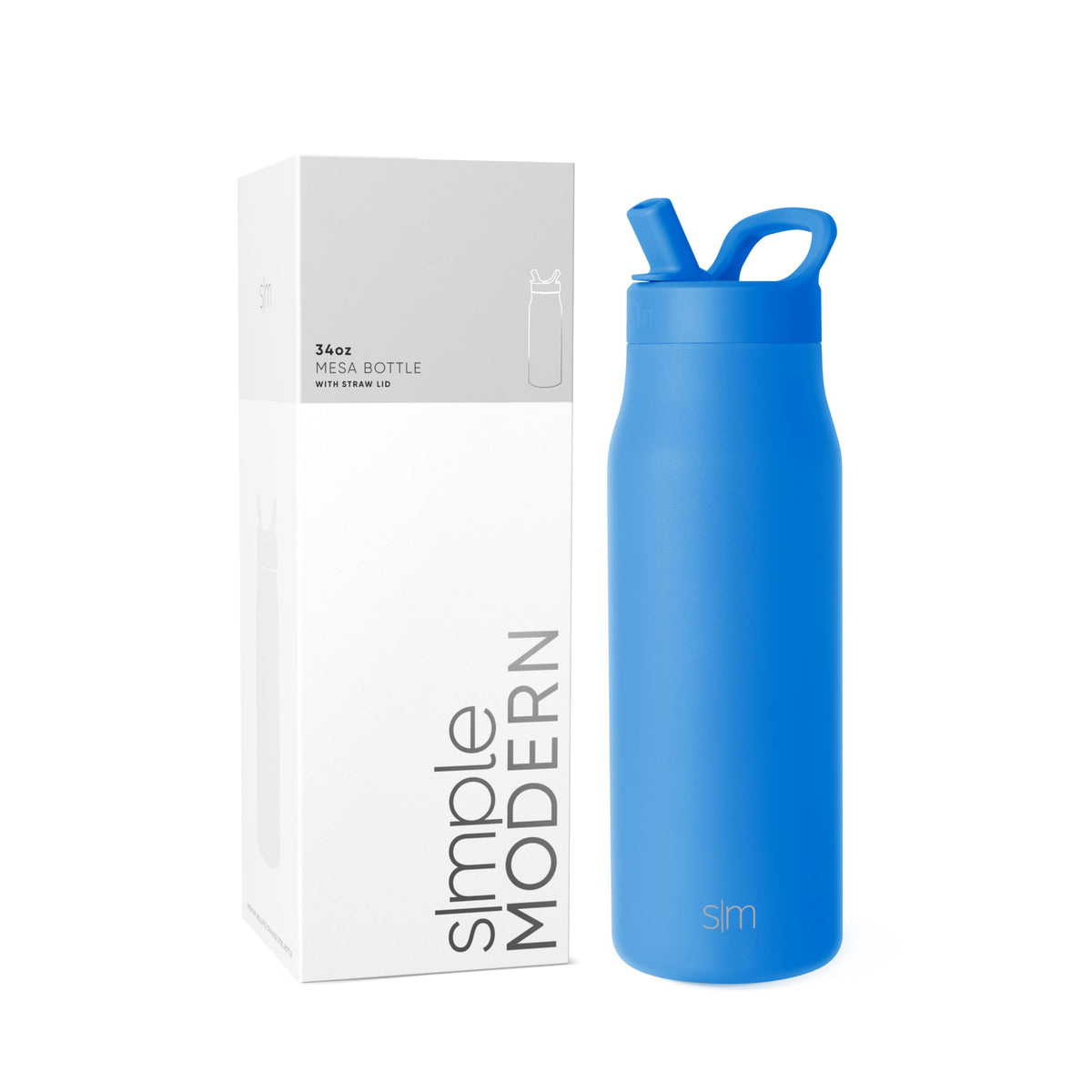Simple Modern Insulated Water Bottle with Manual Straw | 24oz | Black