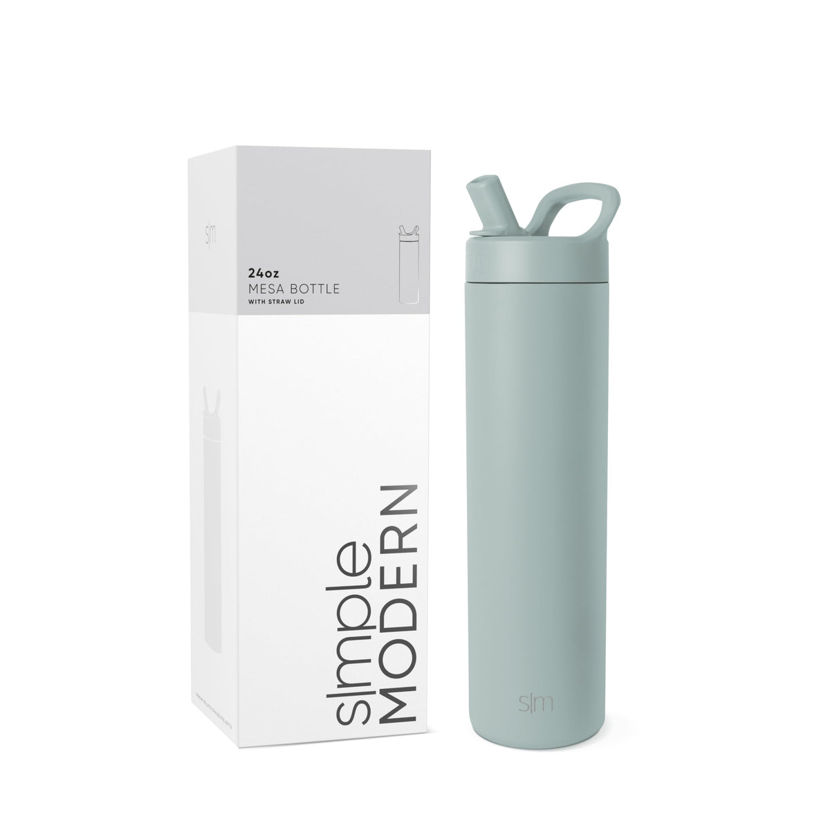 Simple Modern Insulated Water Bottle with Manual Straw | 24oz | Black