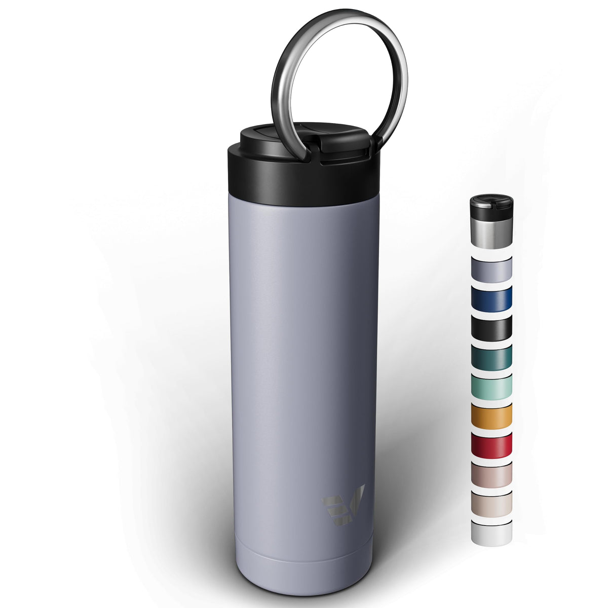 Maxi Stainless Steel Water Bottle 26oz - Double wall vacuum insulated | Integrated carry handle | leak proof flip top lid | Lightweight & stylish - Black