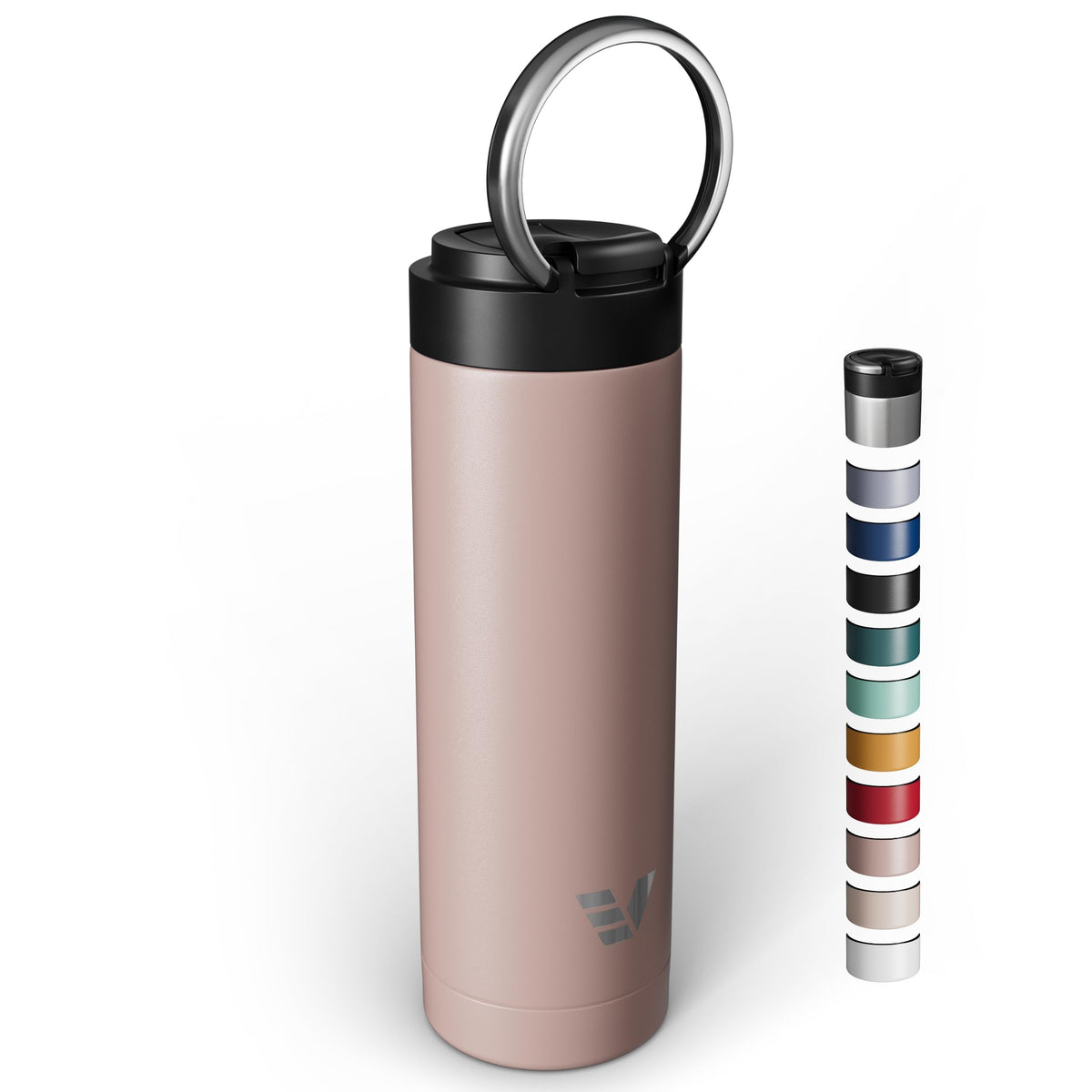 Maxi Stainless Steel Water Bottle 26oz - Double wall vacuum insulated | Integrated carry handle | leak proof flip top lid | Lightweight & stylish - Black