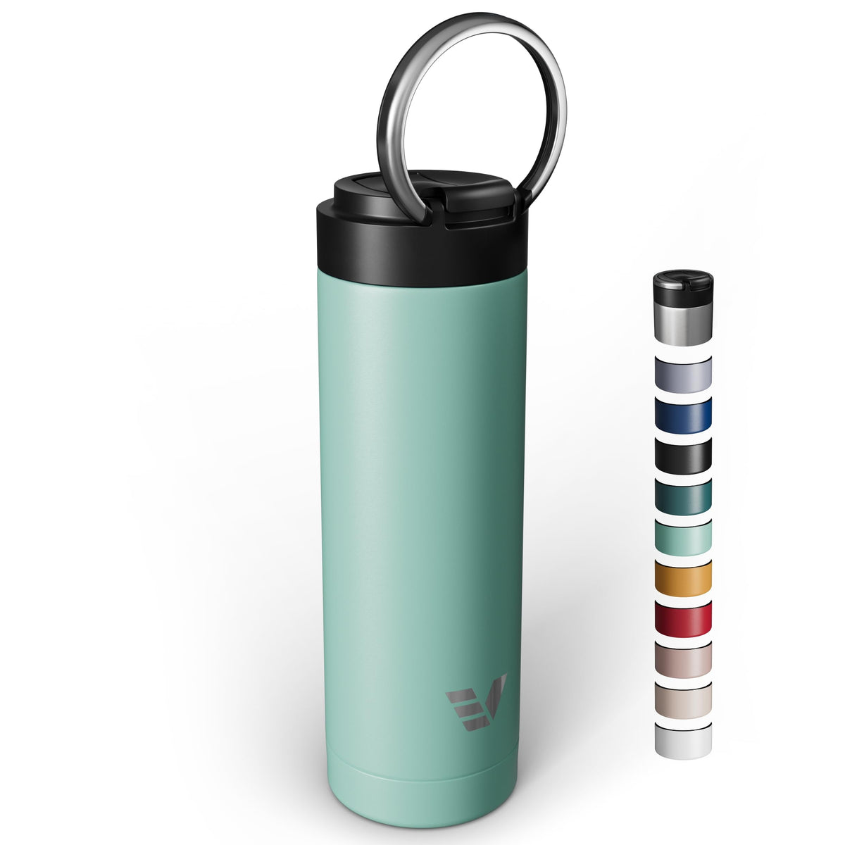 Maxi Stainless Steel Water Bottle 26oz - Double wall vacuum insulated | Integrated carry handle | leak proof flip top lid | Lightweight & stylish - Black