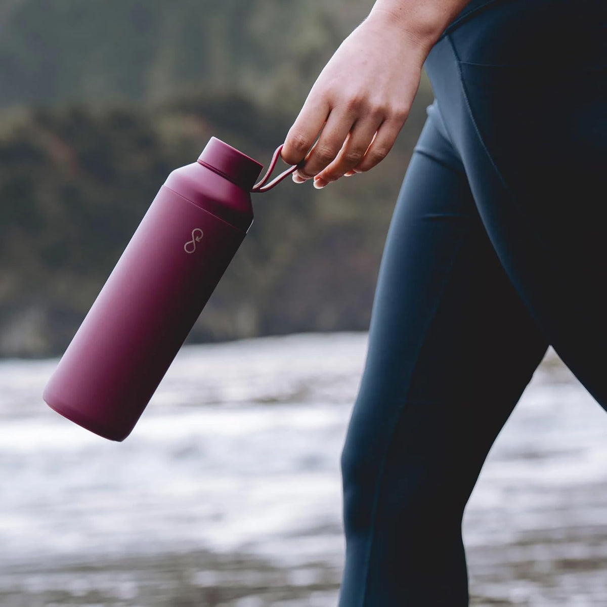 Ocean Bottle Peak 24oz Leak-Proof Steel Water Bottle (Maroon Dusk)