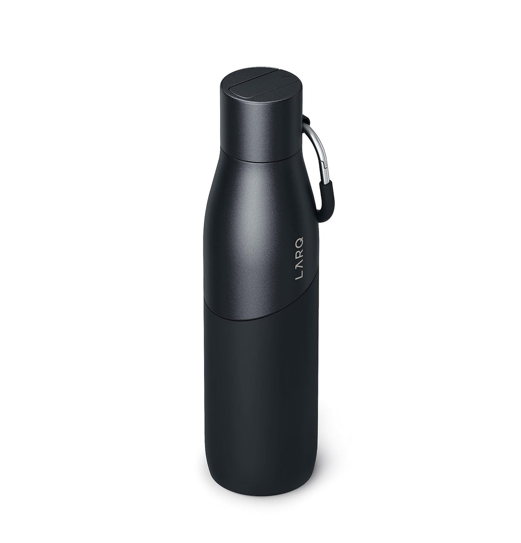 LARQ Bottle Movement Filtered - Lightweight Non-Insulated Stainless Steel Water Bottle BPA Free with Nano Zero Technology and Long-Lasting Filters, Black/Onyx, 32oz