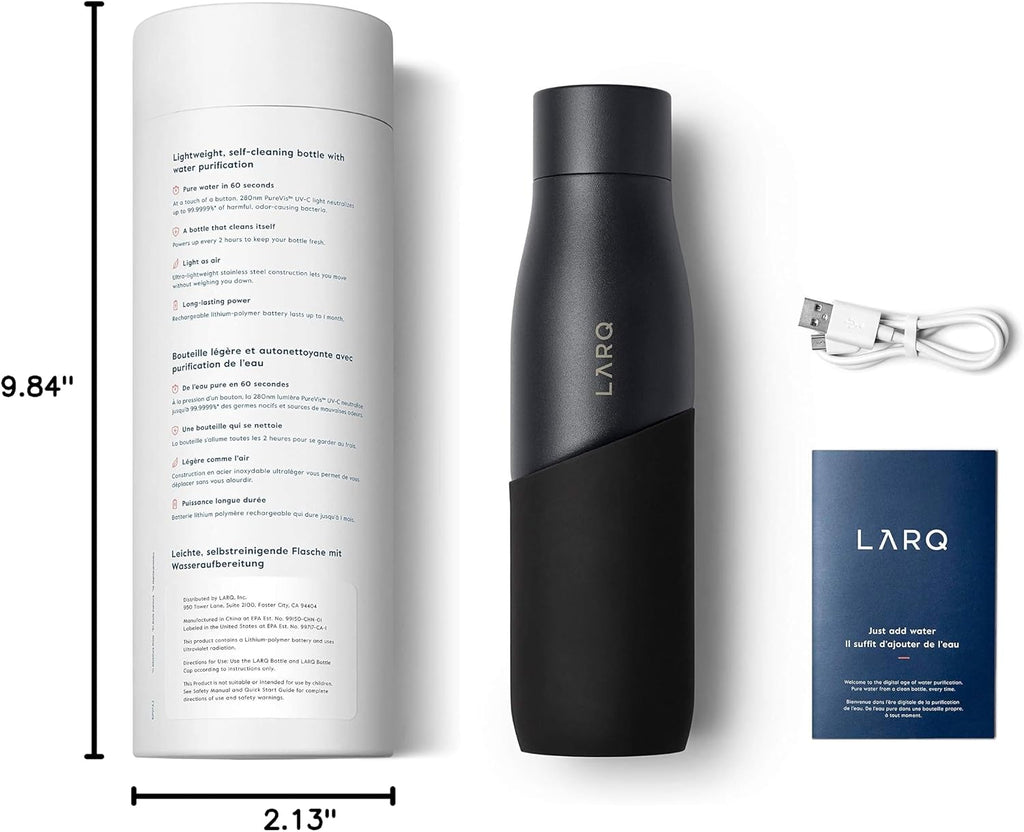LARQ Movement Smart Self-Cleaning UV Lightweight Stainless Water Bottle
