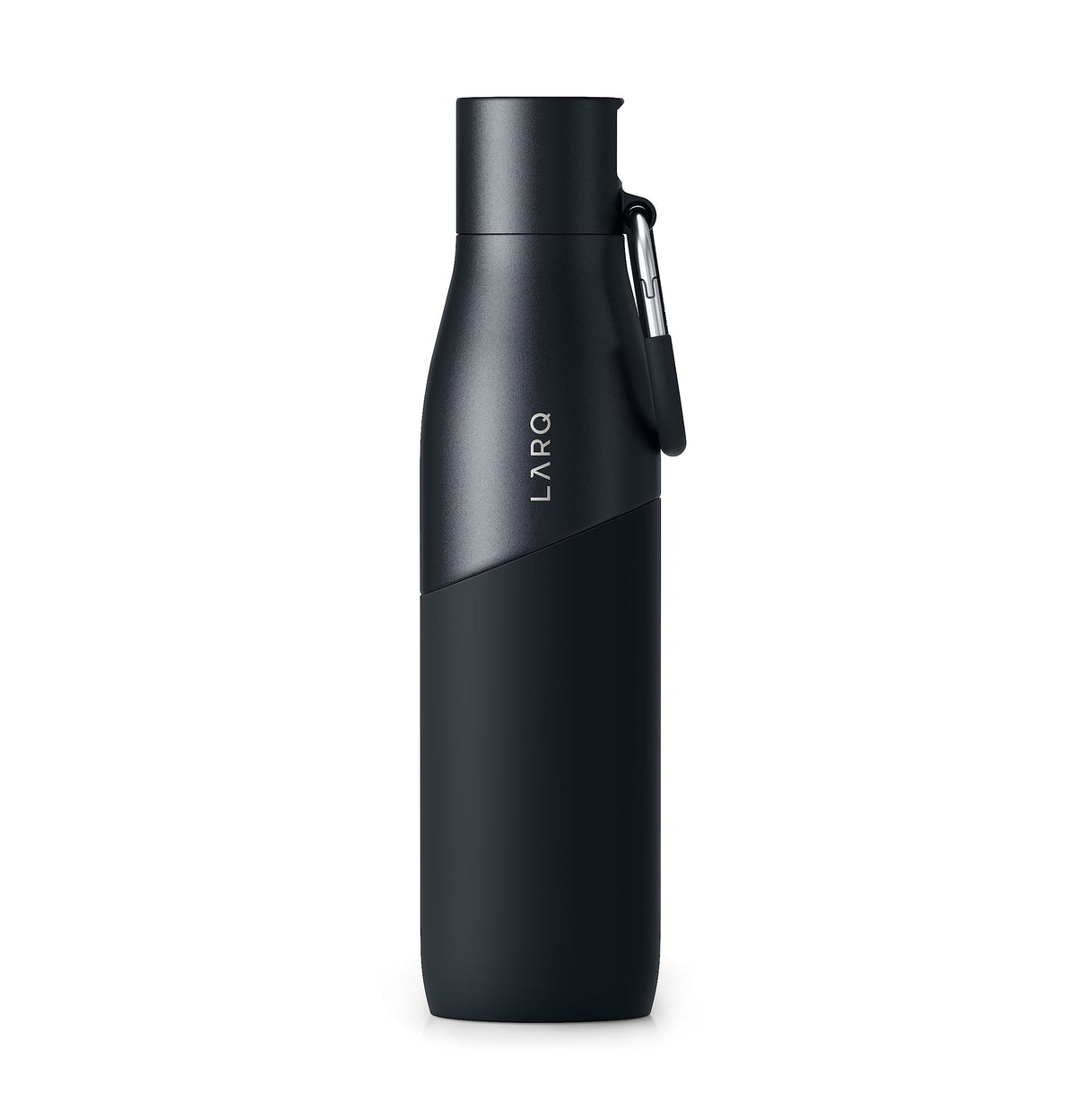 LARQ Bottle Movement Filtered - Lightweight Non-Insulated Stainless Steel Water Bottle BPA Free with Nano Zero technology and long-lasting filters, White/Pebble, 24oz