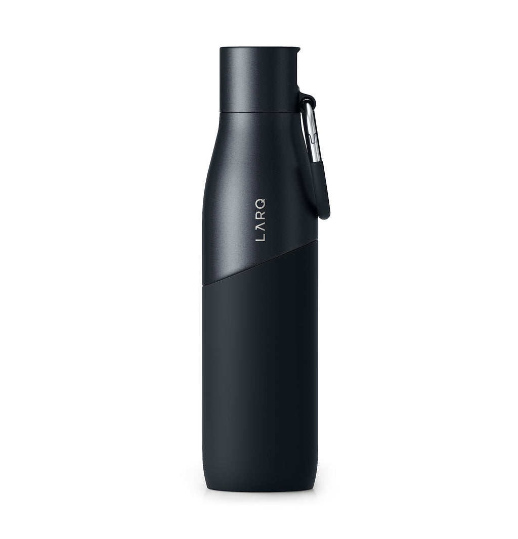 LARQ Bottle Movement Filtered - Lightweight Non-Insulated Stainless Steel Water Bottle BPA Free with Nano Zero Technology and Long-Lasting Filters, Black/Onyx, 32oz