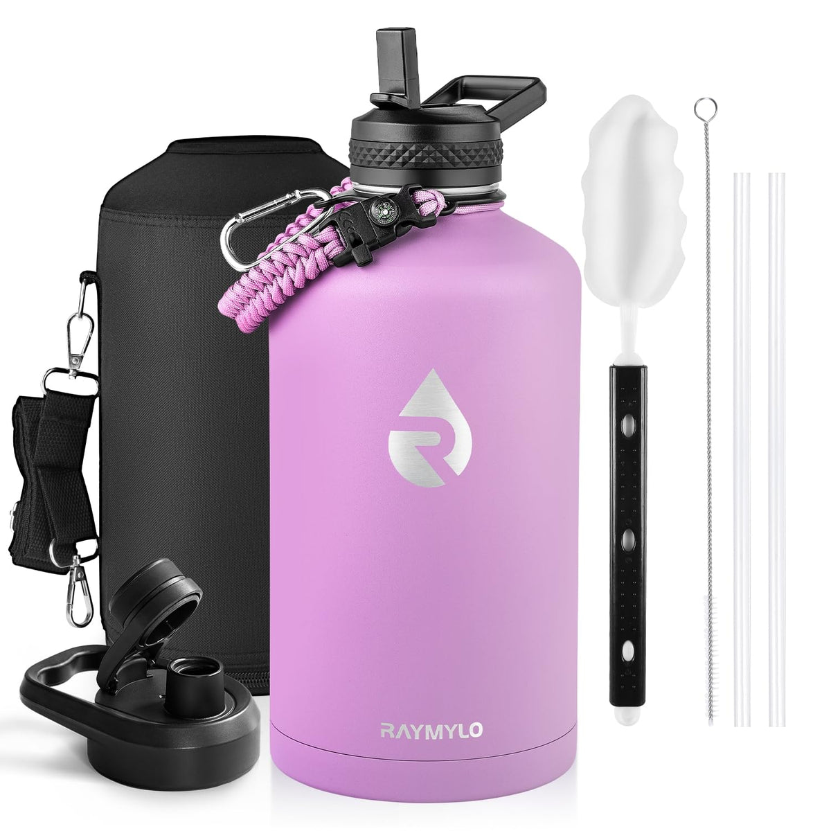 RAYMYLO One Gallon Water Bottle Insulated 128 oz, Stainless Steel