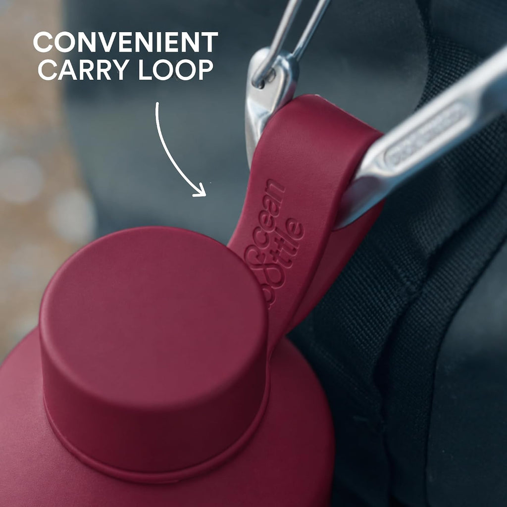 Ocean Bottle Peak 24oz Leak-Proof Steel Water Bottle (Maroon Dusk)