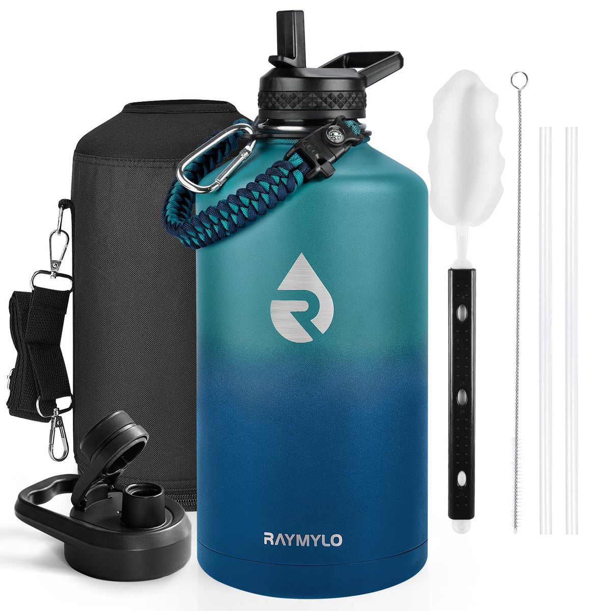 RAYMYLO One Gallon Water Bottle Insulated 128 oz, Stainless Steel