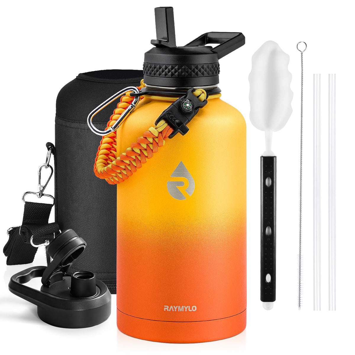 RAYMYLO One Gallon Water Bottle Insulated 128 oz, Stainless Steel