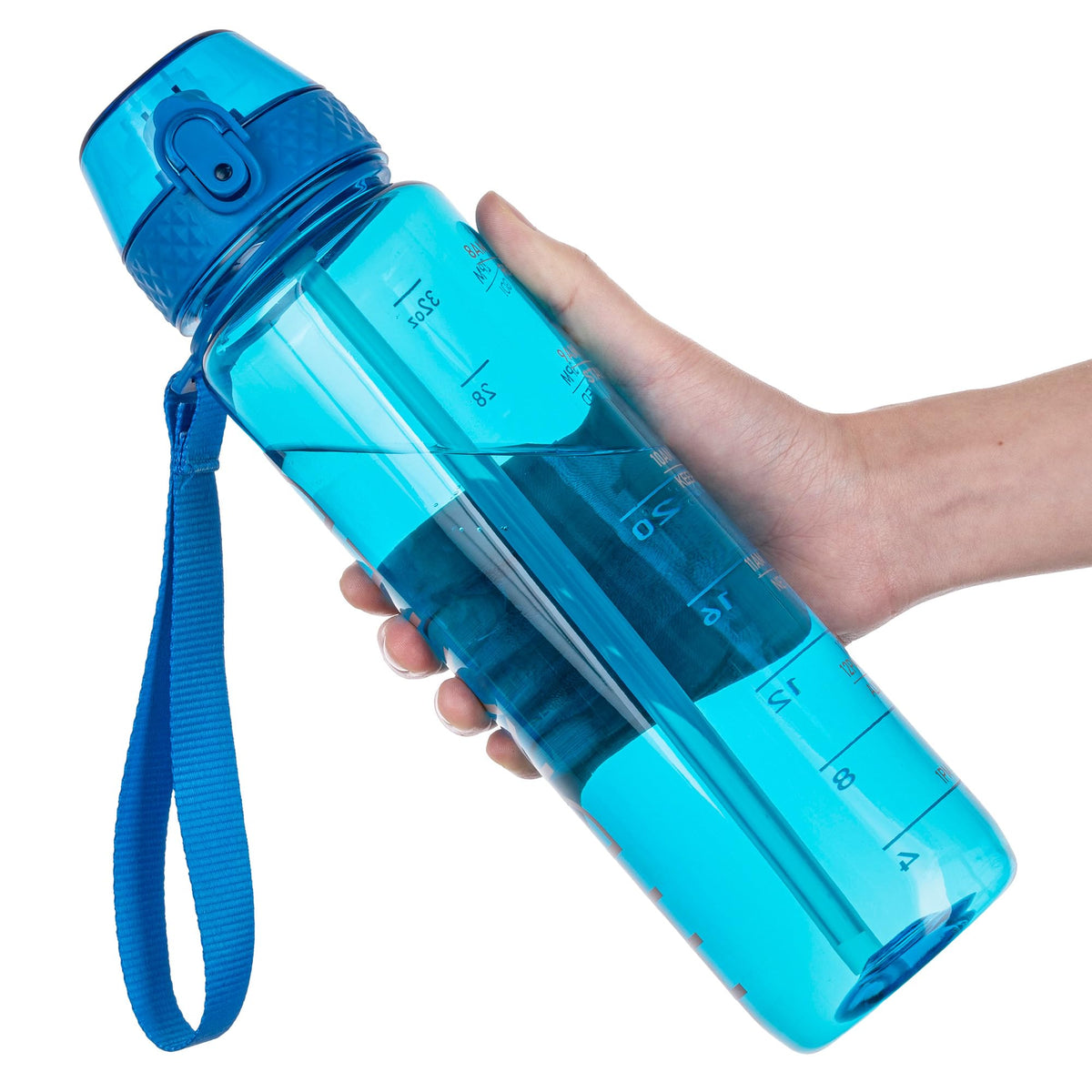 GOPPUS 32oz Clear Water Bottle with Straw & Time Marker, BPA-Free Tritan Leakproof Sports Water Bottle, Wide Mouth for Gym, Travel, Hiking, School & Office