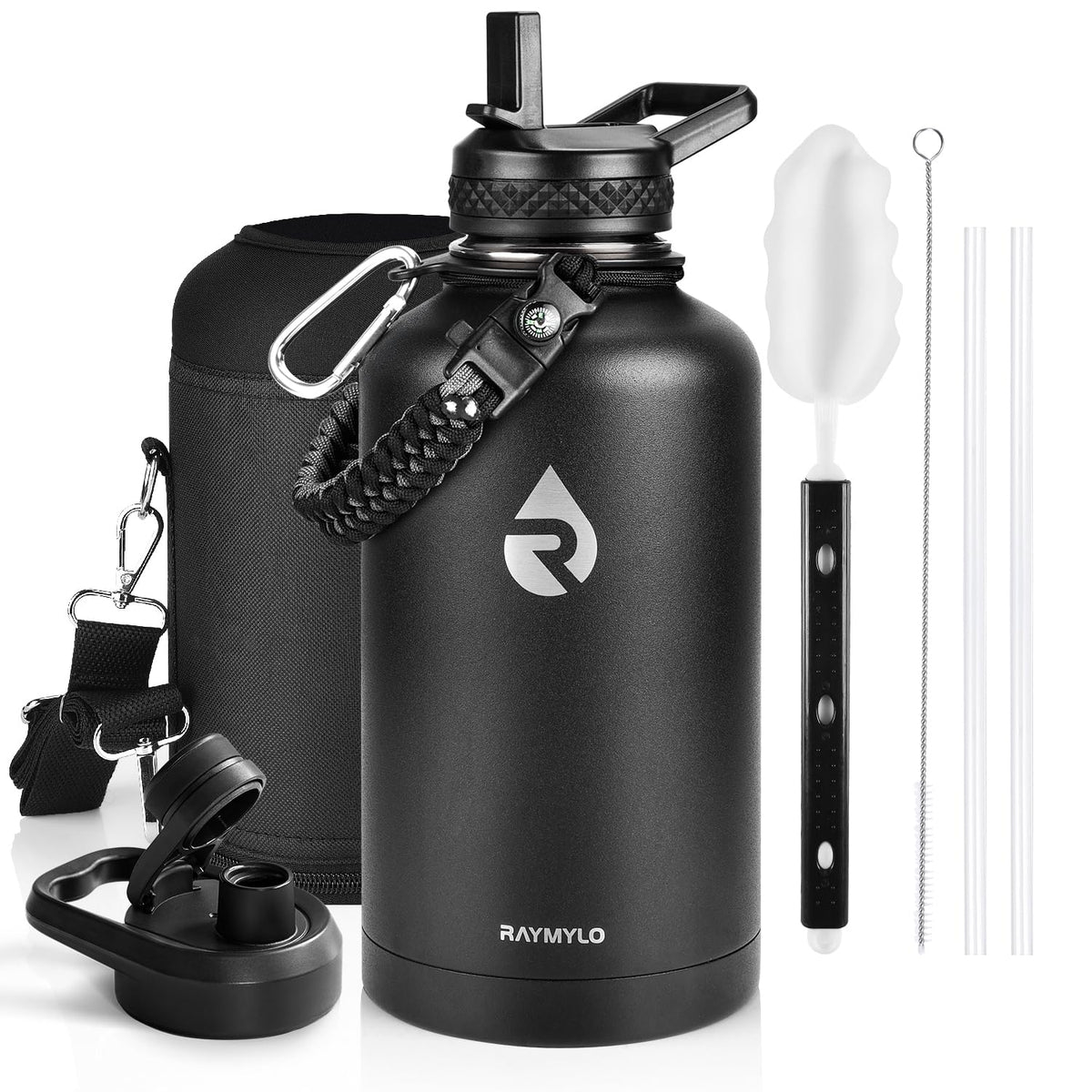 RAYMYLO One Gallon Water Bottle Insulated 128 oz, Stainless Steel